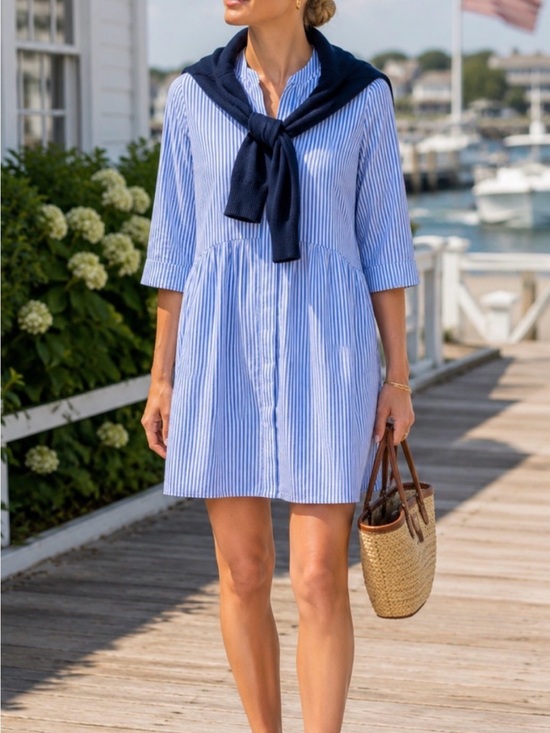 Tuckernuck Dresses & Skirts - NEW W Tags Tuckernuck Blue and White Striped Shirt Dress medium